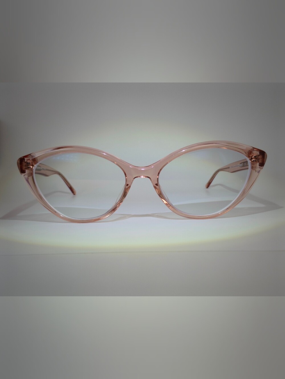 Melanie. Transparent Pink Cat-Eye Women's Eyeglasses.